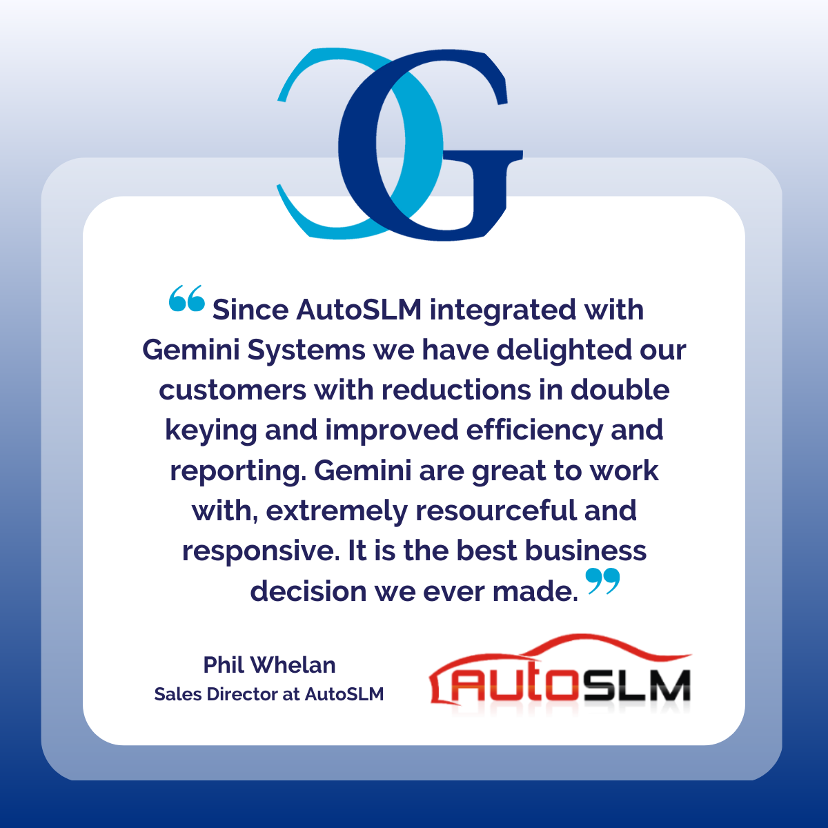 Gemini’s integration with AutoSLM: Making the sales process seamless.