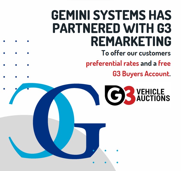 Gemini Systems partnership with G3 Remarketing.